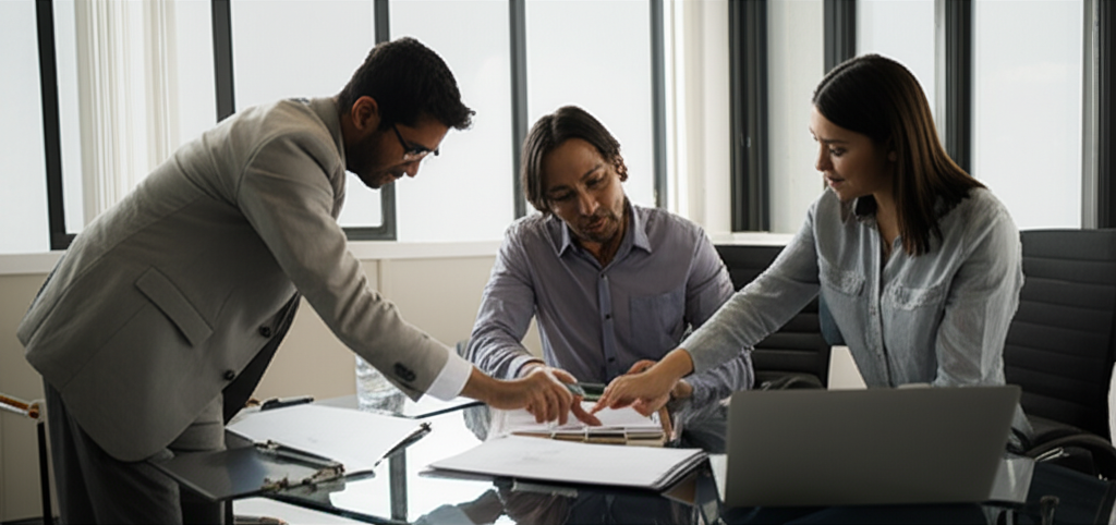 Contracting professionals at work